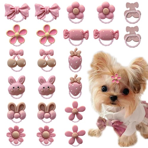 20pcs pink dog - pink, hair